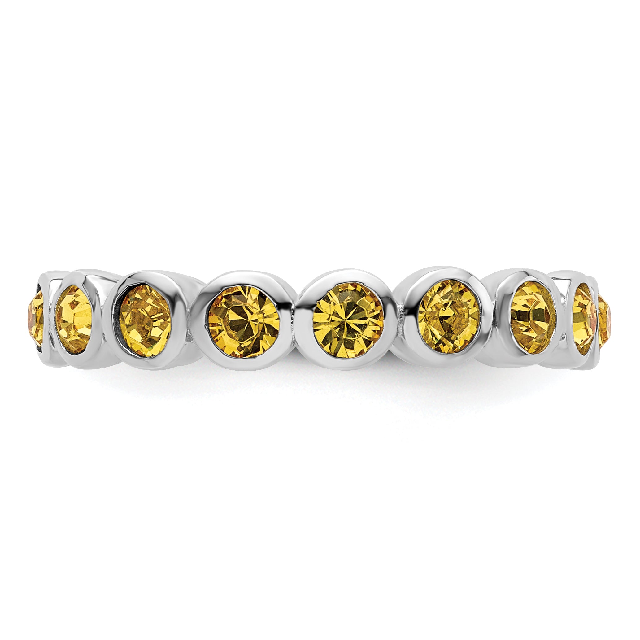 Sterling Silver Stackable Expressions November Swarovski Ring - 5