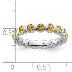 Sterling Silver Stackable Expressions November Swarovski Ring - 5