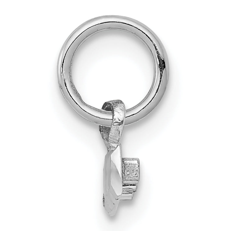 Sterling Silver Rhodium-plated Diamond-cut #Top Charm