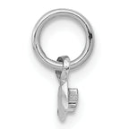 Sterling Silver Rhodium-plated Diamond-cut #Top Charm