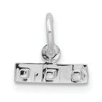 Sterling Silver Rhodium-plated Diamond-cut #Top Charm