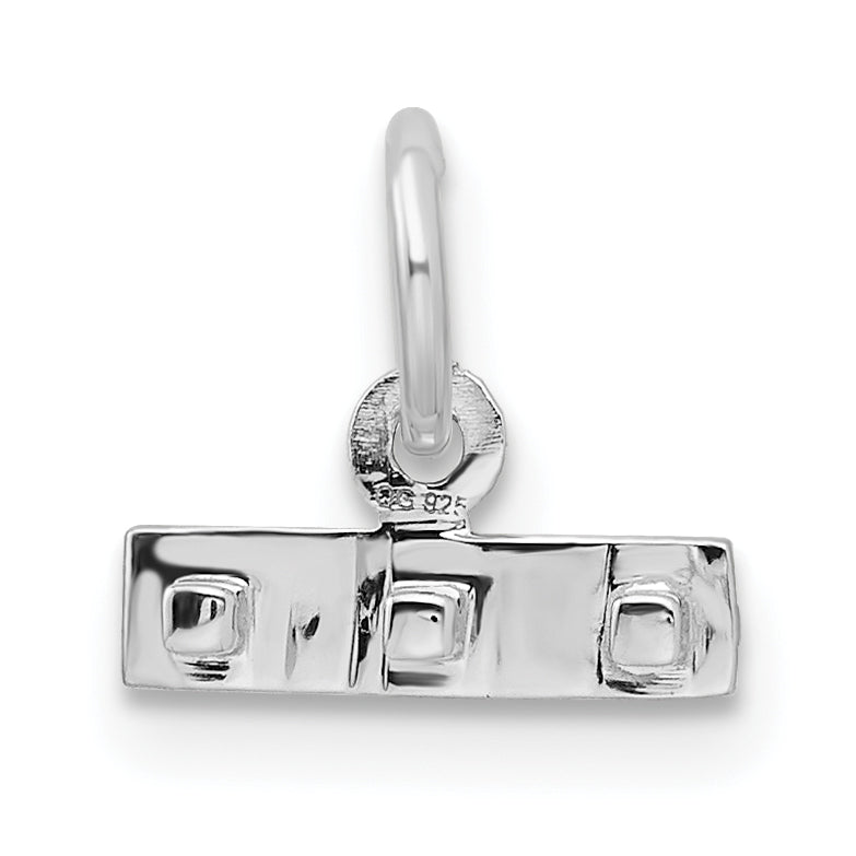 Sterling Silver Rhodium-plated Diamond-cut #Top Charm