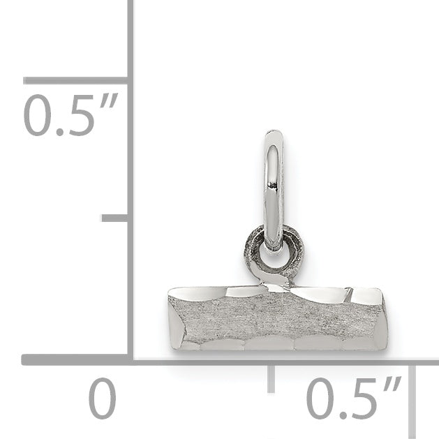 Sterling Silver Rhodium-plated Diamond-cut #Top Charm