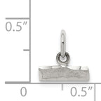 Sterling Silver Rhodium-plated Diamond-cut #Top Charm
