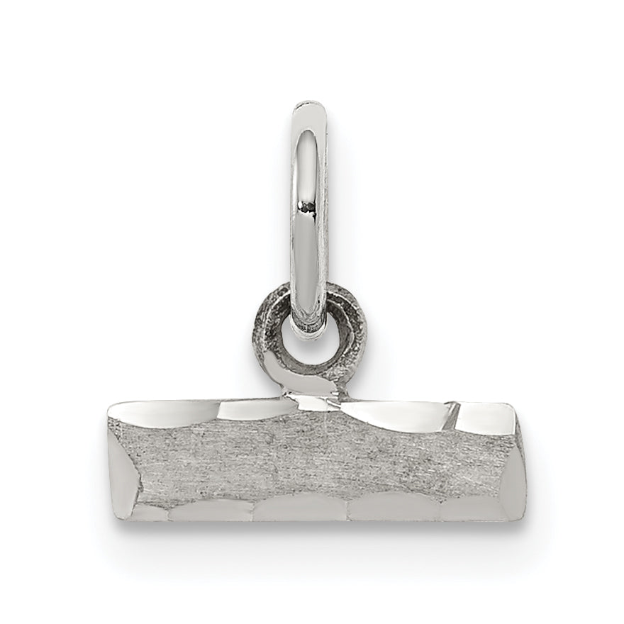 Sterling Silver Rhodium-plated Diamond-cut #Top Charm Main image