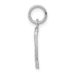 Sterling Silver Rhodium-plated Diamond-cut #2 Charm