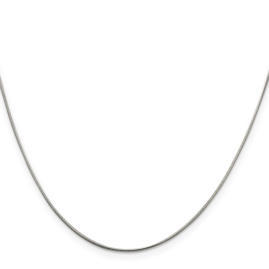 Round Snake Chain Necklace in Sterling Silver, 0.8mm