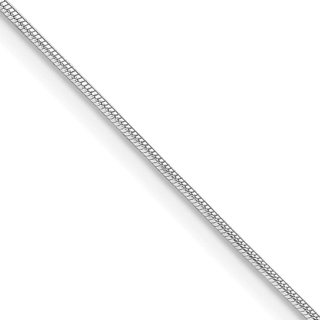 Sterling Silver Rhodium-plated .8mm Round Snake Chain w/2in ext.