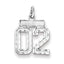 Sterling Silver Rhodium-plated Small Diamond-cut #02 Charm