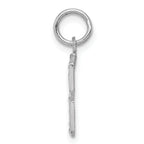 Sterling Silver Rhodium-plated Diamond-cut #3 Charm