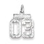 Sterling Silver Rhodium-plated Small Diamond-cut #03 Charm