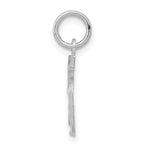 Sterling Silver Rhodium-plated Diamond-cut #5 Charm