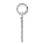 Sterling Silver Rhodium-plated Diamond-cut #6 Charm