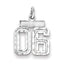 Sterling Silver Rhodium-plated Small Diamond-cut #06 Charm