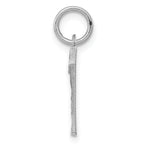 Sterling Silver Rhodium-plated Diamond-cut #7 Charm