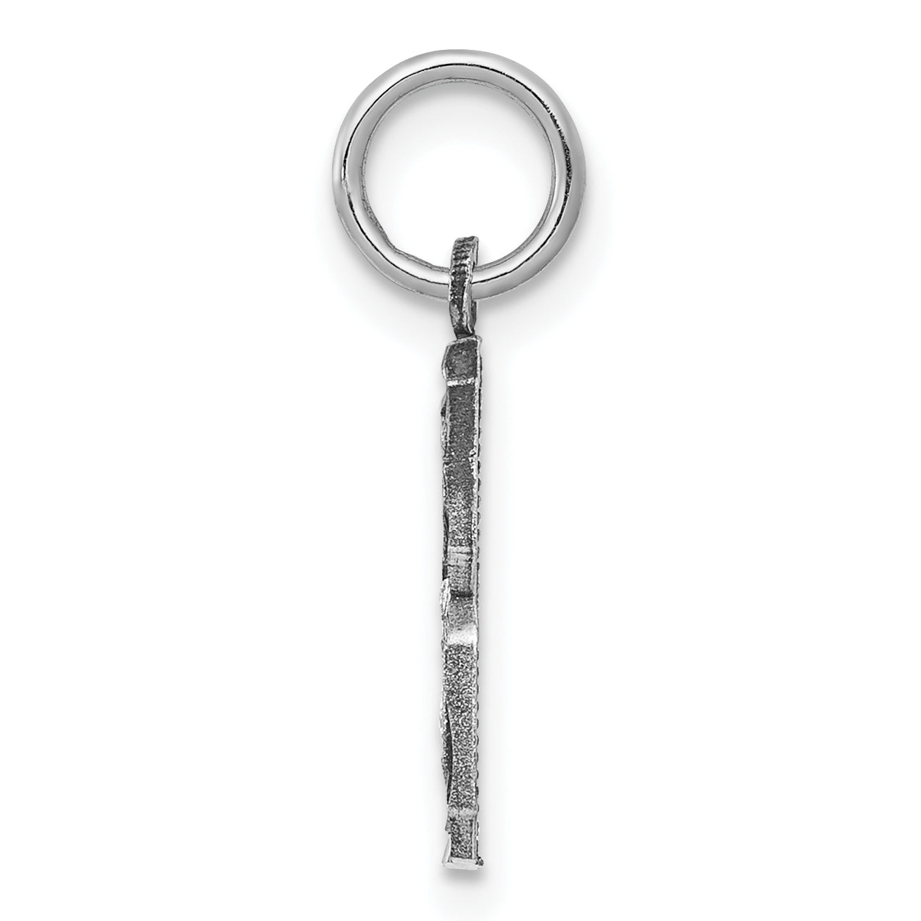 Sterling Silver Rhodium-plated Diamond-cut #8 Charm