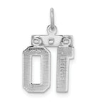 Sterling Silver Rhodium-plated Diamond-cut #10 Charm