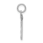 Sterling Silver Rhodium-plated Diamond-cut #11 Charm