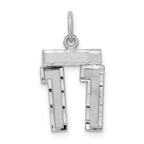 Sterling Silver Rhodium-plated Diamond-cut #11 Charm