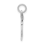 Sterling Silver Rhodium-plated Diamond-cut #12 Charm
