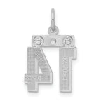 Sterling Silver Rhodium-plated Diamond-cut #14 Charm