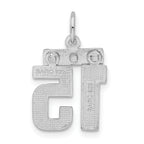 Sterling Silver Rhodium-plated Diamond-cut #15 Charm