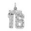 Sterling Silver Rhodium-plated Diamond-cut #16 Charm