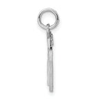 Sterling Silver Rhodium-plated Diamond-cut #17 Charm