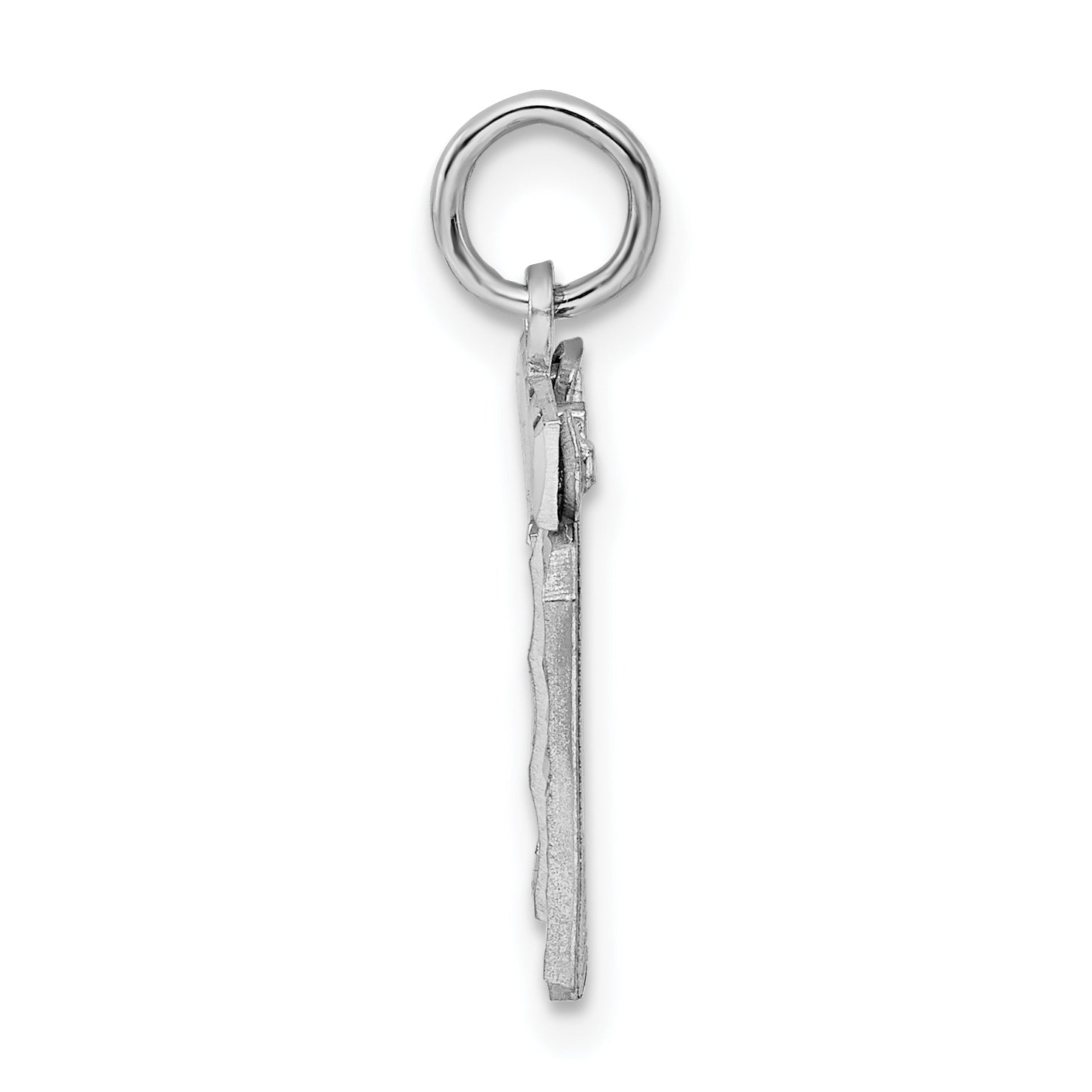 Sterling Silver Rhodium-plated Diamond-cut #19 Charm Secondary image