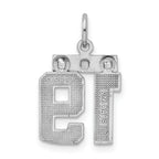 Sterling Silver Rhodium-plated Diamond-cut #19 Charm