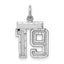 Sterling Silver Rhodium-plated Diamond-cut #19 Charm