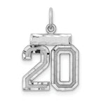 Sterling Silver Rhodium-plated Diamond-cut #20 Charm