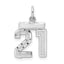 Sterling Silver Rhodium-plated Diamond-cut #21 Charm