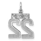Sterling Silver Rhodium-plated Diamond-cut #22 Charm