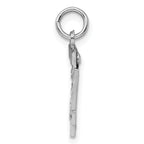 Sterling Silver Rhodium-plated Diamond-cut #24 Charm