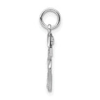Sterling Silver Rhodium-plated Diamond-cut #25 Charm
