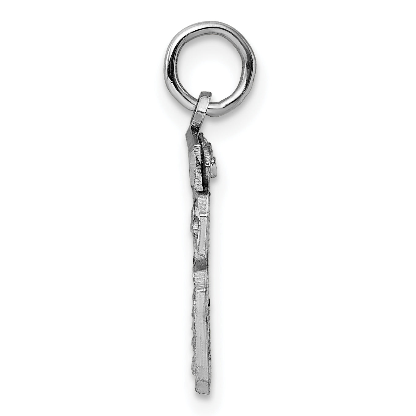 Sterling Silver Rhodium-plated Diamond-cut #26 Charm Secondary image