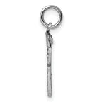 Sterling Silver Rhodium-plated Diamond-cut #26 Charm