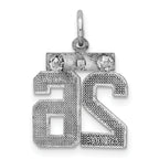 Sterling Silver Rhodium-plated Diamond-cut #26 Charm