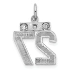 Sterling Silver Rhodium-plated Diamond-cut #27 Charm