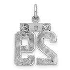 Sterling Silver Rhodium-plated Diamond-cut #29 Charm