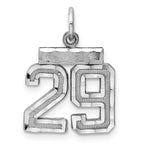 Sterling Silver Rhodium-plated Diamond-cut #29 Charm