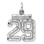 Sterling Silver Rhodium-plated Diamond-cut #29 Charm