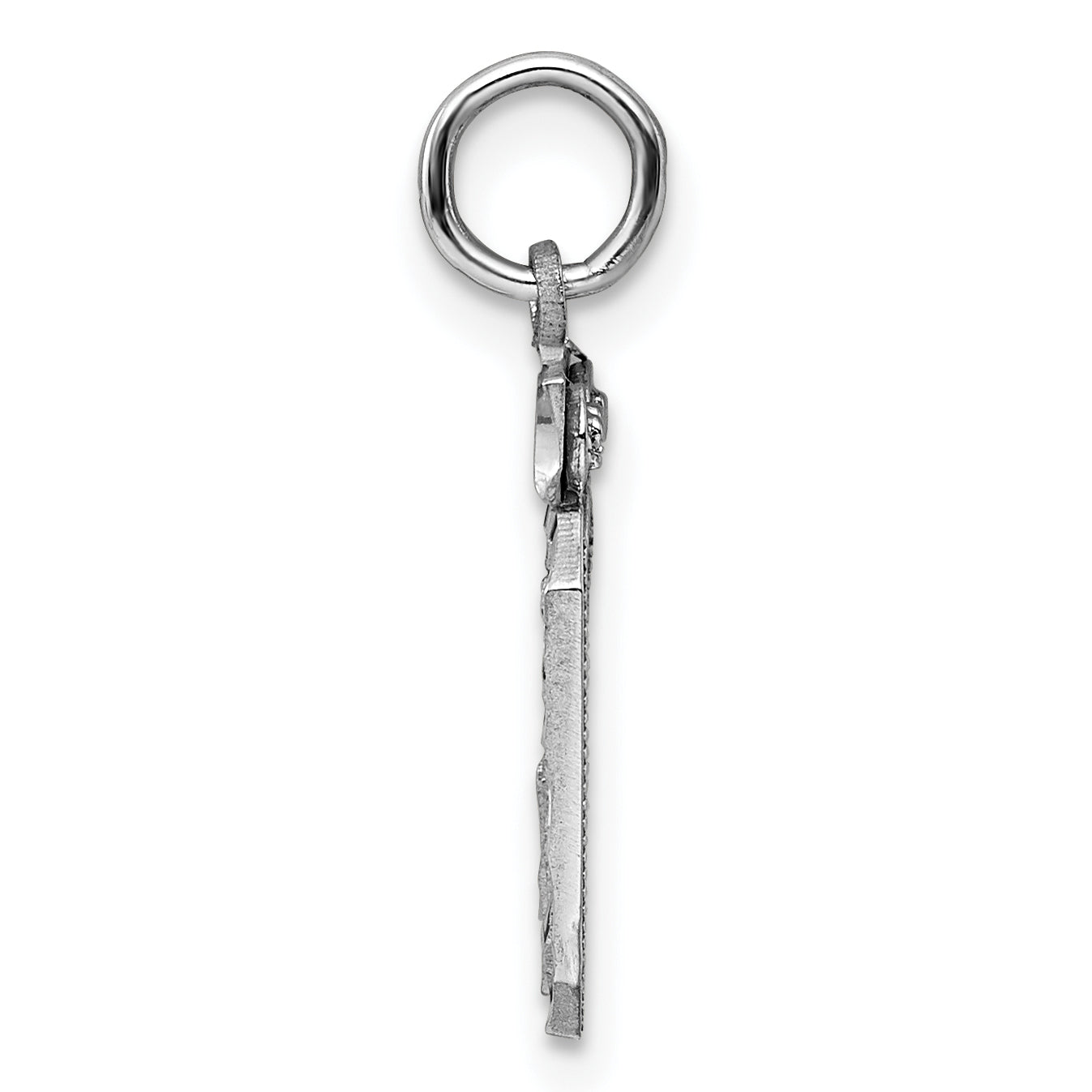 Sterling Silver Rhodium-plated Diamond-cut #30 Charm Secondary image