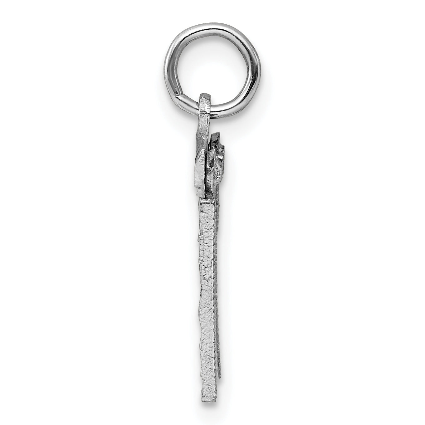 Sterling Silver Rhodium-plated Diamond-cut #31 Charm Secondary image