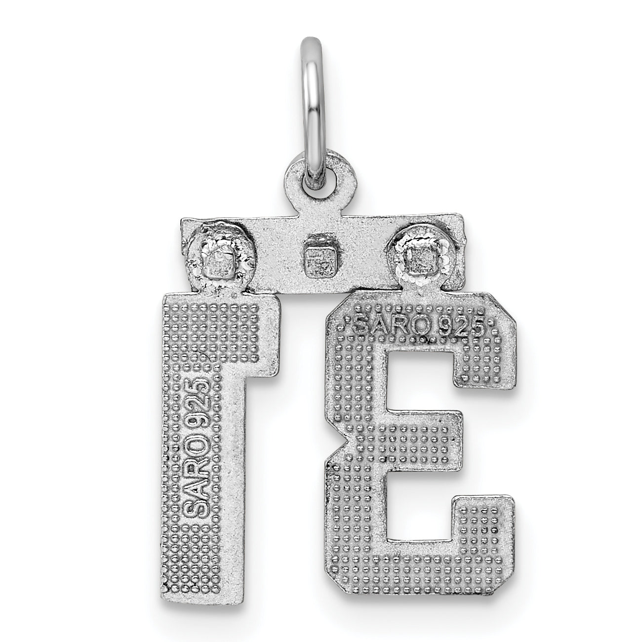 Sterling Silver Rhodium-plated Diamond-cut #31 Charm