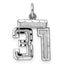 Sterling Silver Rhodium-plated Diamond-cut #31 Charm