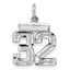 Sterling Silver Rhodium-plated Diamond-cut #32 Charm