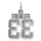 Sterling Silver Rhodium-plated Diamond-cut #33 Charm