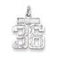Sterling Silver Rhodium-plated Diamond-cut #36 Charm